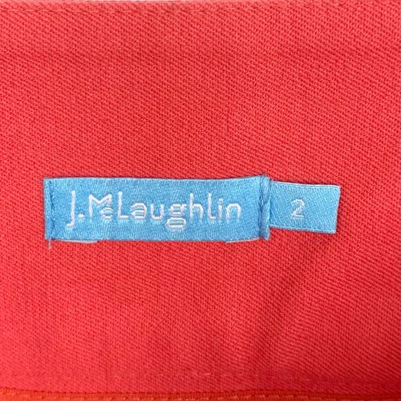 J.McLaughlin Womens 2 Button Detail Straight Pencil Skirt Coral Back Vent 2 - Picture 3 of 11